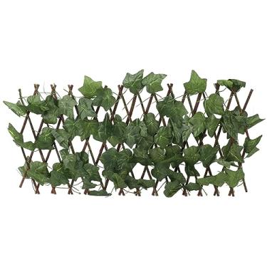 Imagem de QANYEGN Hedges artificiais Crega de privacidade Tela da parede, painéis de boxwood Planta de hedge topiária, painéis de cerca de hedge topiária artificial para jardim (Virginia Creeper folhas)