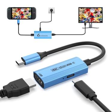 Imagem de Guermok Adaptador Switch 2 modo dock de TV, adaptador USB C para HDMI com saída 4K @60Hz e PD 100W, funciona com iPad, cartões de captura, TVs, Steam, MacBook, monitores portáteis, azul