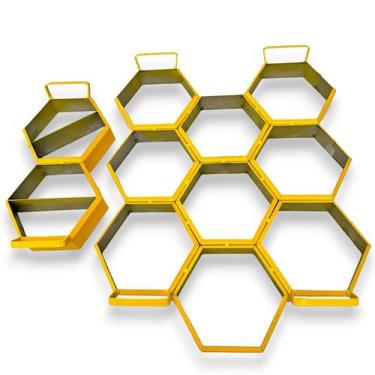 Imagem de Forma de Bloco Kit Sextavado 9 Blocos 17x4cm Lajotinha Piso - Fli Comé