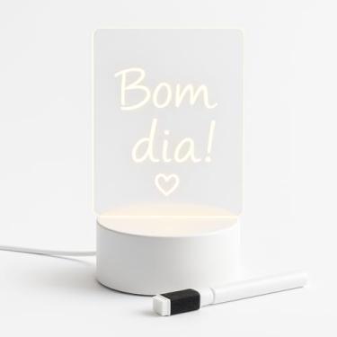 Imagem de Lousa Luminária LED Personalizável De Mesa – Mensagens Iluminadas Reutilizáveis Em Acrílico, Alimentação USB, Presente Criativo Para Decoração E Escritório
