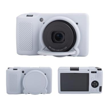 Imagem de MUZIRI KINOKOO Capa de silicone compatível com câmera Ricoh GR III/GR III X, borracha macia e leve GR III/GR IIIX/GR3, acessórios de capa protetora com lente removível - cinza