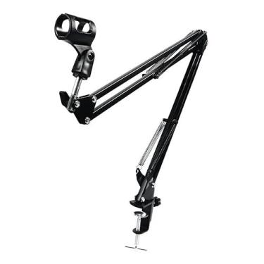 Imagem de Suporte Articulado de Mesa para Microfone, Braço Ajustável, Ideal para Estúdio e Rádio