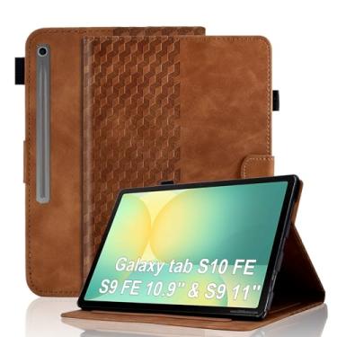 Imagem de Varohix Capa para Samsung Galaxy Tab S10 Lite/ S10 FE/ S9 FE 5G 10,9 polegadas/Tab S9 11 polegadas, capa magnética de couro PU, suporte ajustável, dobrável, porta-cartões, multiângulo, mulher, homem