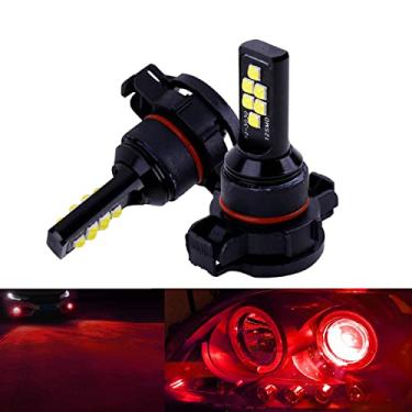 Imagem de SOCAL-LED 2x H16 5202 Lâmpada de neblina LED Avançada 3030 SMD Lâmpada DRL colorida brilhante para uso diurno, Vermelho