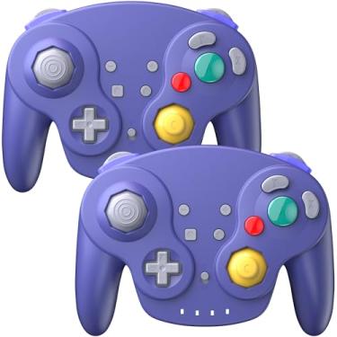 Imagem de 2 Pack Wireless GameCube Style Controller for Switch/Lite/Switch Online, NGC Style Pro Controller Compatible with PC/Steam - (Rechargeable) (Built-in Rumble) (NFC)- Indigo