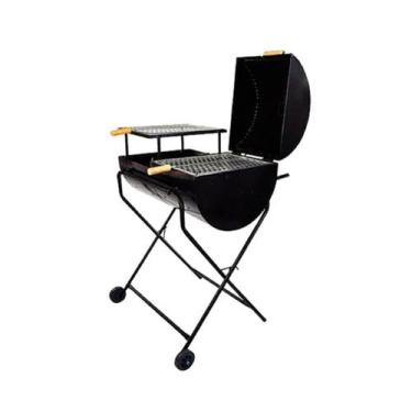 Imagem de Churrasqueira 1/2 bafo MC-100.2 tambor metálico 100 grelha carvão - Mi