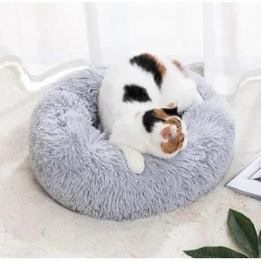 Imagem de CAMA PET DONUT NUVEM PELUCIA M REDONDA CAMINHA PELUCIADA NINHO CASINHA CASA COLCHONETE Cachorros E Gatos NUVEM FUNDO ANTIDERRAPANTE QUALIDADE PREMIUM M 50CM (CINZA)