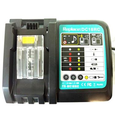 Imagem de ANOITD DC18RC - Carregador de bateria de iões de lítio de 14,4 V-18 V, compatível com Makita DC18RC DC18RD DC18RA DC18SD DC18SF para trabalhar com BL1830 BL1840 BL1850 BL1860 BL1840B BL1820