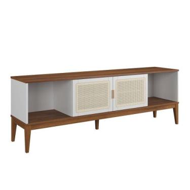 Imagem de Rack Madeira Maciça 2 Portas Viena Branco - Apaixone&Decore Revenda, B