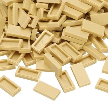 Imagem de PATIKIL 370 Pcs Flat Blocks Bulk, 1x2 Square Apricot Classic Tiles Smooth Surface Mini Building Blocks Accessories Compatible Bricks Kits for Building Floor Walls Mosaic Pixel Arts