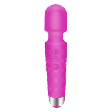 Imagem de Massageador Varinha Mágica 20 Modos Vibrações Silicone 15cm - DS, Rosa