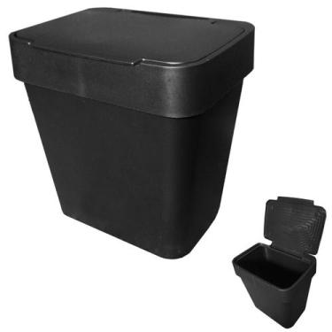 Imagem de Lixeira de Pia Cesto de Lixo 2,5L Preta Plástica Click Cozinha Tampa M