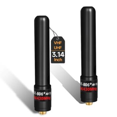 Imagem de ABBREE Rádio amador antena curta 3,14 polegadas banda dupla SMA-Ffêmea VHF/UHF antena para Baofeng UV-5R Mini 5RM BF-F8HP Pro K5PLUS UV32 DM32 UV-21R GM-15 PRO UV-5G Plus GMRS acessórios de rádio