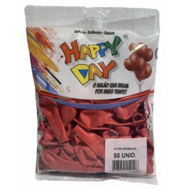 Imagem de Balão 5 Vermelho 50un - Happy Day