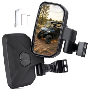 Imagem de KEMIMOTO Espelhos retrovisores laterais UTV Pro Fit compatíveis com Polaris Ranger 570 500 900 XP, recurso de mola traseira fácil de redefinir após dobra, acessórios de função de reposição automática