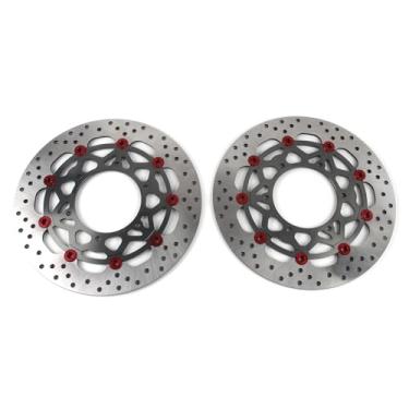 Imagem de Arashi Discos de freio dianteiros rotores para Suzuki GSX-S950 ABS 2021-2024, GSX-S1000 2015-2024, GSX-S1000 ABS 2015-2024, GSX-S1000F 2015-2022, peças de acessórios de reposição de motocicleta cinza