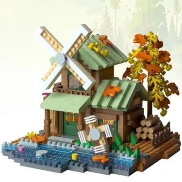 Imagem de QMEAKMONY Mini Building Blocks Forest Tree House Sets Cute Micro Mini Treehouse Building Bricks for Adults Micro Nano Bricks Perfect Party Favors for Teenagers. (Windmill Treehouse,717 Pcs)