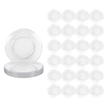 Imagem de Jogo 24 Pratos 22cm Redondos Raso Temperado Astral Duralex - NADIR FIG