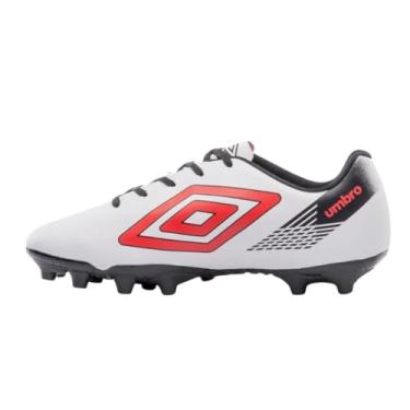 Imagem de Chuteira Campo Umbro On Masculino (Branco/Vermelho, BR, Adulto, Numérico, 43)