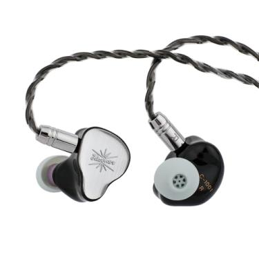 Imagem de Linsoul Kiwi Ears KE4 in Ear Monitor, fone de ouvido híbrido 2DD+2BA, fones de ouvido para jogos, HiFi Wired IEM, com cabo IEM destacável para músicos audiófilos (prata)
