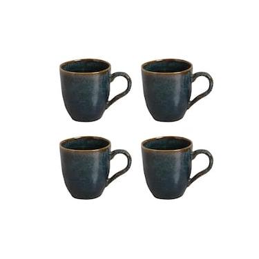Imagem de Conjunto de Canecas Porto Brasil Orgânico Oceano em Stoneware Azul 273 ml - 4 Peças