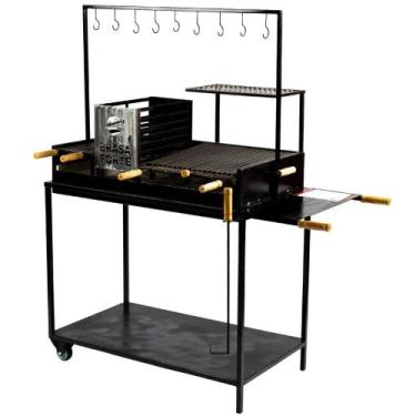 Imagem de Churrasqueira Parrila Argentina Grande Brasa Forte Preta - Nossa Kasa