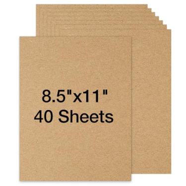 Imagem de Pacote com 40 cartolina em branco 21 x 28 cm de espessura, 200 gsm/34 kg, cartolina pesada para impressora, cartões postais, convite de casamento, cartão de agradecimento, papel fotográfico (marrom)