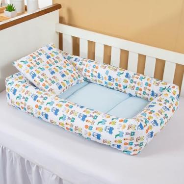 Imagem de Ninho Redutor de Berço com Almofada Para Bebê Menino Trenzinho Safari 2 pcs