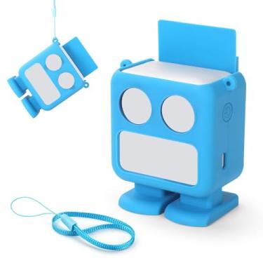 Imagem de Capa de silicone para Yoto Mini Player, capa protetora de silicone para transporte compatível com mini alto-falante Bluetooth (azul)