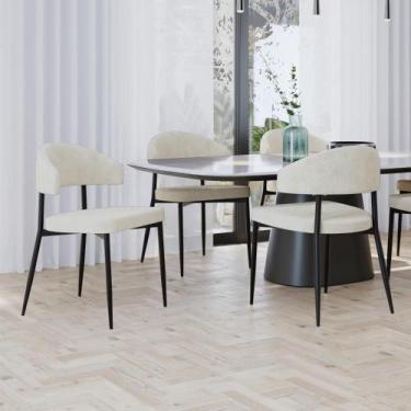 Imagem de Cadeira de Jantar Bless Boucle Est.Preta - Metalig