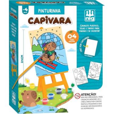 Imagem de Kit De Colorir Pintura Infantil Pinturinha Capivara Nig - Nig Brinqued
