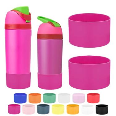 Imagem de Mity rain 2 peças de bota protetora compatível com garrafa de água infantil Owala 473 g e 496 g, acessórios de bota de silicone para Owala Kids FreeSip 473 ml e flip 497 g (rosa vermelha)