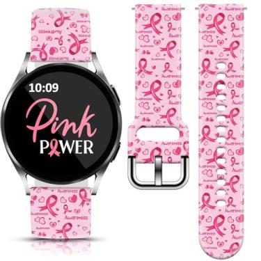 Imagem de Pulseira de substituição para smartwatch feminina de conscientização do câncer de mama compatível com Samsung Watch 7/6/5/4 de 40 mm e 44 mm/Watch 6 Classic de 43 mm e 47 mm/Watch 5 Pro de 45 mm/Watch