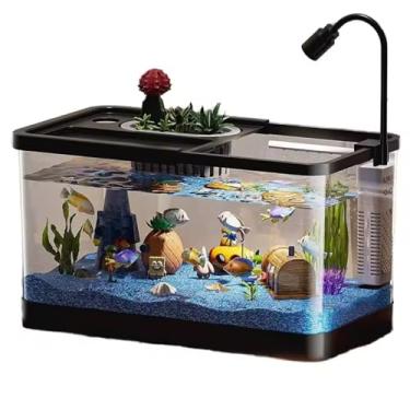 Imagem de GarveeLife Tanque de peixes pequeno de 4 galões, kit de tanque de peixes Betta com luz LED, gerador de oxigênio, kits iniciantes de tanque de peixes para beta, peixinho dourado