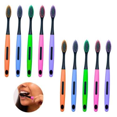 Imagem de 10 Uni De Escovas De Dente Macia Limpador De Lingua E Bochechas Capa P