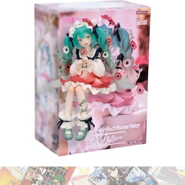 Imagem de Hatsun e M i k u  [Flower Fairy Anemone Ver.]: 14cm Noodle Stopper Statue Figurine Bundled with 1 A.C.G. Compatible Theme Trading Card (50116)