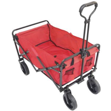 Imagem de Carrinho Dobrável Articulado Transporte Camping Praia Pesca Até 80 Kg 