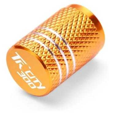Imagem de Tampas herméticas de válvula de pneu de roda CNC para motocicleta compatíveis com Y&AMAHA TRICITY 300/125 2014-2021 (dourado)