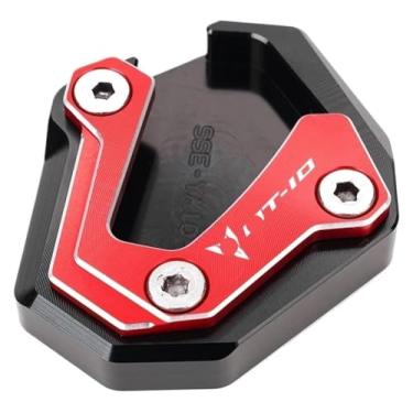 Imagem de Compatível com MT-10 FZ10 2016-2021 MT10 SP 2022 2023 acessórios de motocicleta CNC tampas de válvula de pneu suporte lateral almofada de extensão (suporte - vermelho)