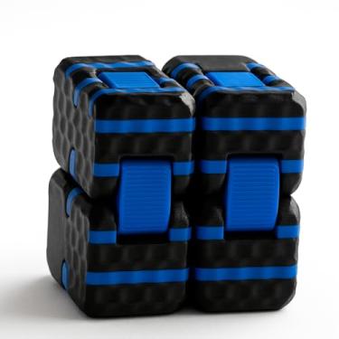 Imagem de Cubo Infinito Anti-Estresse 3D, Preto e Azul, Brinquedo de Relaxamento