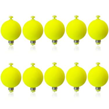 Imagem de Gfsihod Conjunto de boias de pesca boias pesadas para pesca, boia de pressão de espuma, boia de pressão, boia de pressão, boias de pesca com mola, boias de pesca sortidas para peixe-gato (amarelo-10