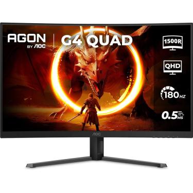 Imagem de Monitor Gamer Curvo 32" LED AOC AGON CQ32G4E/57 QHD 180Hz 0,5ms Preto e Cinza