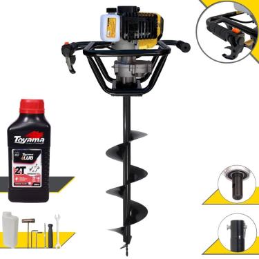 Imagem de Trado Motorizado À Gasolina Lynus PSL517 52cc 1,8HP 9.000rpm Perfurador de Solo Profissional + Broca 80x20cm + ÓLEO TOYAMA 2T