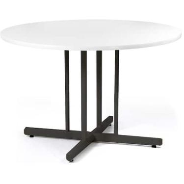 Imagem de Mesa Redonda 1200 mm Branco/preto Mdf 15mm - SchoolCenter
