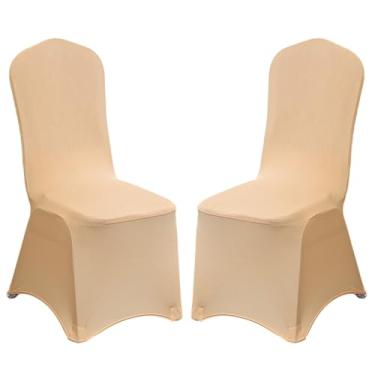 Imagem de Pacote com 2 capas de cadeira dobráveis de elastano elástico, capas removíveis para cadeiras, protetores universais, com bolso elástico para os pés, para festa de casamento, banquete, celebração
