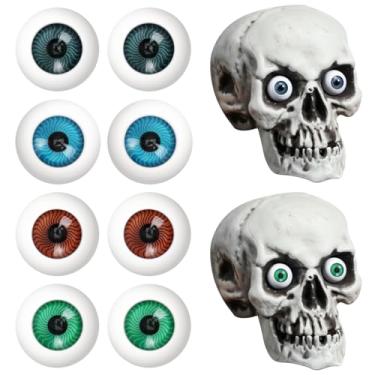 Imagem de Baluue 4 pares realistas de globo ocular, 4 cores de plástico de terror de Halloween para adereços de festa de Halloween, máscaras, bonecas ou ursos, 26 mm de diâmetro