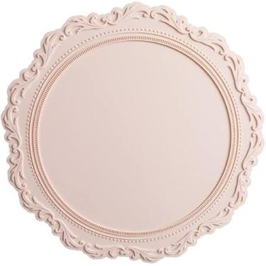 Imagem de Placemat De Silicone Tapete De Mesa De Renda Redonda Tapete De Isolamento Tapete De Decoração Engrossado Tapete Redondo De Silicone, Pink, L