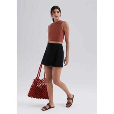 Imagem de Shorts Saia Em Peach Touch - Hering, 038, Preto