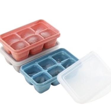 Imagem de Forma De Gelo Retangular De Silicone Com Seis Grades E Tampa(2 PCS)