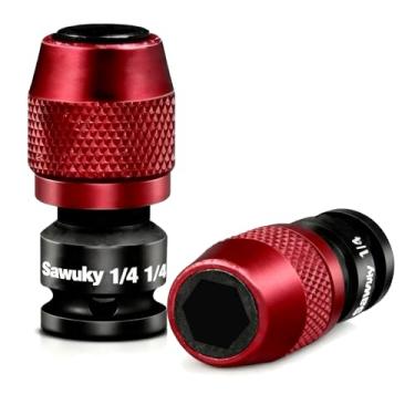 Imagem de Sawuky 2 peças, unidade quadrada de 1/10.2 cm para adaptador sextavado de 1/10.2 cm, suporte de broca de impacto de liberação rápida, conversor de mandril de furadeira elétrica